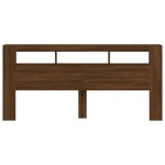 vidaXL Tăblie de pat cu LED, stejar maro, 220x18,5x103,5 cm, lemn