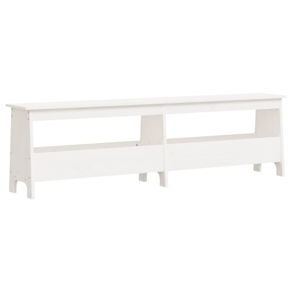 vidaXL Bancă de hol, alb, 160x28x45 cm, lemn masiv de pin
