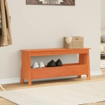 vidaXL Bancă de hol, maro ceruit, 100x28x45 cm, lemn masiv de pin vidaXL Bancă de hol, maro ceruit, 100x28x45 cm, lemn masiv de pin