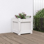vidaXL Jardinieră de grădină, 31x31x31 cm, alb lemn masiv de pin vidaXL Jardinieră de grădină, 31x31x31 cm, alb lemn masiv de pin