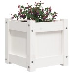 vidaXL Jardinieră de grădină, 31x31x31 cm, alb lemn masiv de pin vidaXL Jardinieră de grădină, 31x31x31 cm, alb lemn masiv de pin