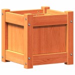 vidaXL Jardinieră de grădină, maro ceruit, 31x31x31 cm, lemn masiv pin