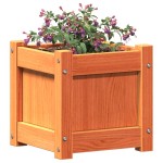 vidaXL Jardiniere de grădină, 2 buc., maro ceruit, lemn masiv de pin vidaXL Jardiniere de grădină, 2 buc., maro ceruit, lemn masiv de pin