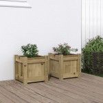 vidaXL Jardiniere de gradina , 2 buc., lemn de pin impregnat vidaXL Jardiniere de gradina , 2 buc., lemn de pin impregnat
