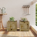vidaXL Jardiniere de gradina , 2 buc., lemn de pin impregnat vidaXL Jardiniere de gradina , 2 buc., lemn de pin impregnat