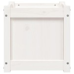 vidaXL Jardiniere de grădină, alb, 40x40x40 cm, lemn masiv pin
