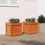 vidaXL Jardiniere de grădină, 2 buc., maro ceruit, lemn masiv de pin vidaXL Jardiniere de grădină, 2 buc., maro ceruit, lemn masiv de pin