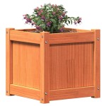 vidaXL Jardiniere de grădină, 2 buc., maro ceruit, lemn masiv de pin vidaXL Jardiniere de grădină, 2 buc., maro ceruit, lemn masiv de pin