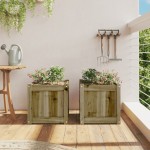 vidaXL Jardiniere de gradina , 2 buc., lemn de pin impregnat vidaXL Jardiniere de gradina , 2 buc., lemn de pin impregnat
