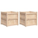 vidaXL Jardiniere de grădină, 2 buc., lemn masiv de pin vidaXL Jardiniere de grădină, 2 buc., lemn masiv de pin