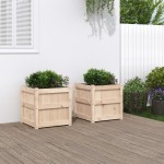 vidaXL Jardiniere de grădină, 2 buc., lemn masiv de pin vidaXL Jardiniere de grădină, 2 buc., lemn masiv de pin