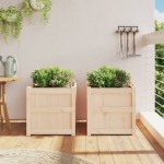 vidaXL Jardiniere de grădină, 2 buc., lemn masiv de pin vidaXL Jardiniere de grădină, 2 buc., lemn masiv de pin