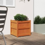 vidaXL Jardinieră de grădină, maro ceruit, 50x50x50 cm, lemn masiv pin vidaXL Jardinieră de grădină, maro ceruit, 50x50x50 cm, lemn masiv pin