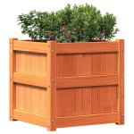 vidaXL Jardinieră de grădină, maro ceruit, 50x50x50 cm, lemn masiv pin vidaXL Jardinieră de grădină, maro ceruit, 50x50x50 cm, lemn masiv pin