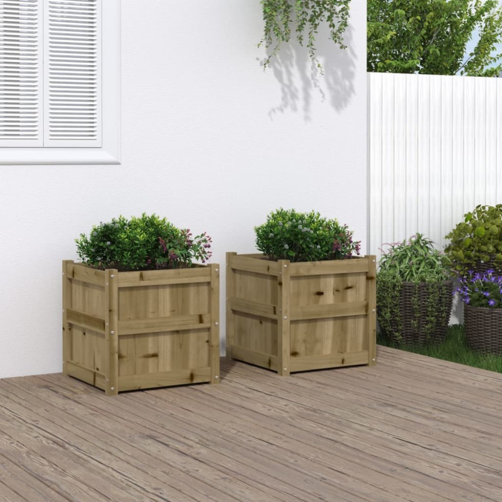 vidaXL Jardiniere de gradina , 2 buc., lemn de pin impregnat
