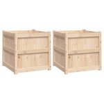 vidaXL Jardiniere de grădină, 2 buc., lemn masiv de pin vidaXL Jardiniere de grădină, 2 buc., lemn masiv de pin