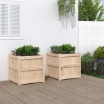 vidaXL Jardiniere de grădină, 2 buc., lemn masiv de pin vidaXL Jardiniere de grădină, 2 buc., lemn masiv de pin