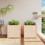 vidaXL Jardiniere de grădină, 2 buc., lemn masiv de pin vidaXL Jardiniere de grădină, 2 buc., lemn masiv de pin