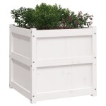 vidaXL Jardinieră de grădină, alb, 60x60x60 cm, lemn masiv de pin vidaXL Jardinieră de grădină, alb, 60x60x60 cm, lemn masiv de pin