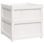 vidaXL Jardiniere de grădină, 2 buc., alb, lemn masiv de pin