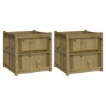 vidaXL Jardiniere de gradina , 2 buc., lemn de pin impregnat vidaXL Jardiniere de gradina , 2 buc., lemn de pin impregnat