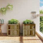 vidaXL Jardiniere de gradina , 2 buc., lemn de pin impregnat vidaXL Jardiniere de gradina , 2 buc., lemn de pin impregnat