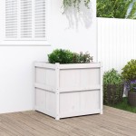 vidaXL Jardinieră de grădină, alb, 70x70x70 cm, lemn masiv de pin vidaXL Jardinieră de grădină, alb, 70x70x70 cm, lemn masiv de pin