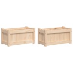 vidaXL Jardiniere de grădină, 2 buc., lemn masiv de pin vidaXL Jardiniere de grădină, 2 buc., lemn masiv de pin