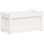 vidaXL Jardiniere de grădină, 2 buc., alb, lemn masiv de pin