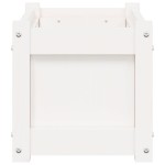 vidaXL Jardiniere de grădină, 2 buc., alb, lemn masiv de pin