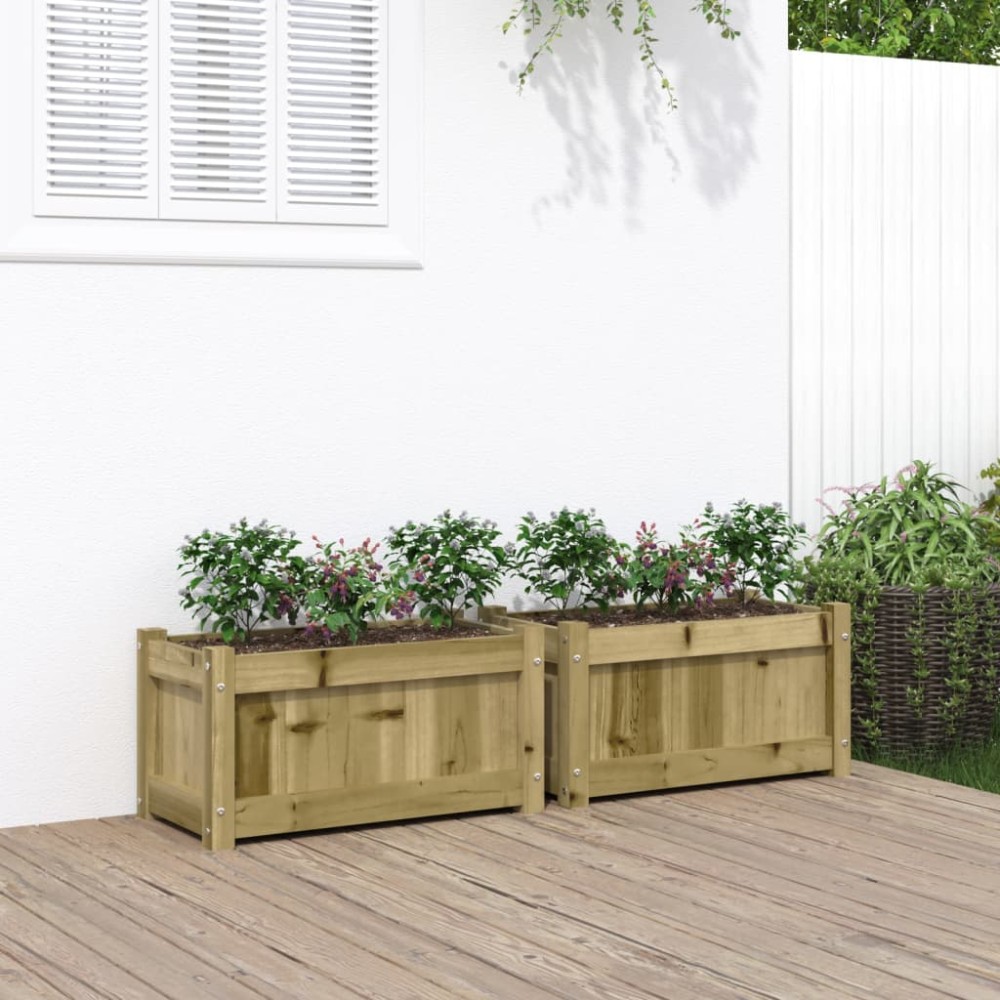 vidaXL Jardiniere de gradina , 2 buc., lemn de pin impregnat