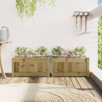 vidaXL Jardiniere de gradina , 2 buc., lemn de pin impregnat vidaXL Jardiniere de gradina , 2 buc., lemn de pin impregnat