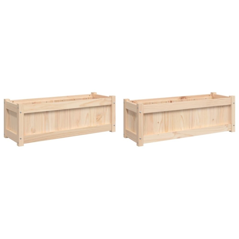 vidaXL Jardiniere de grădină, 2 buc., lemn masiv de pin