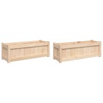 vidaXL Jardiniere de grădină, 2 buc., lemn masiv de pin vidaXL Jardiniere de grădină, 2 buc., lemn masiv de pin