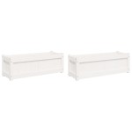 vidaXL Jardiniere de grădină, 2 buc., alb, lemn masiv de pin vidaXL Jardiniere de grădină, 2 buc., alb, lemn masiv de pin