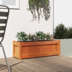 vidaXL Jardinieră de grădină, maro ceruit, 90x31x31 cm, lemn masiv pin vidaXL Jardinieră de grădină, maro ceruit, 90x31x31 cm, lemn masiv pin