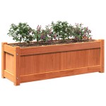 vidaXL Jardinieră de grădină, maro ceruit, 90x31x31 cm, lemn masiv pin vidaXL Jardinieră de grădină, maro ceruit, 90x31x31 cm, lemn masiv pin