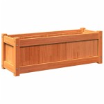 vidaXL Jardinieră de grădină, maro ceruit, 90x31x31 cm, lemn masiv pin vidaXL Jardinieră de grădină, maro ceruit, 90x31x31 cm, lemn masiv pin