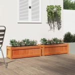 vidaXL Jardiniere de grădină, 2 buc., maro ceruit, lemn masiv de pin vidaXL Jardiniere de grădină, 2 buc., maro ceruit, lemn masiv de pin