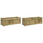 vidaXL Jardiniere de gradina , 2 buc., lemn de pin impregnat vidaXL Jardiniere de gradina , 2 buc., lemn de pin impregnat
