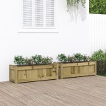 vidaXL Jardiniere de gradina , 2 buc., lemn de pin impregnat vidaXL Jardiniere de gradina , 2 buc., lemn de pin impregnat