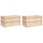 vidaXL Jardiniere de grădină, 2 buc., lemn masiv de pin vidaXL Jardiniere de grădină, 2 buc., lemn masiv de pin