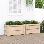 vidaXL Jardiniere de grădină, 2 buc., lemn masiv de pin vidaXL Jardiniere de grădină, 2 buc., lemn masiv de pin