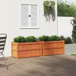 vidaXL Jardiniere de grădină, 2 buc., maro ceruit, lemn masiv de pin vidaXL Jardiniere de grădină, 2 buc., maro ceruit, lemn masiv de pin