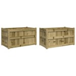 vidaXL Jardiniere de gradina , 2 buc., lemn de pin impregnat vidaXL Jardiniere de gradina , 2 buc., lemn de pin impregnat