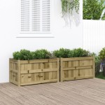 vidaXL Jardiniere de gradina , 2 buc., lemn de pin impregnat vidaXL Jardiniere de gradina , 2 buc., lemn de pin impregnat