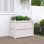 vidaXL Jardinieră de grădină, alb, 90x50x70 cm, lemn masiv de pin vidaXL Jardinieră de grădină, alb, 90x50x70 cm, lemn masiv de pin