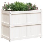 vidaXL Jardinieră de grădină, alb, 90x50x70 cm, lemn masiv de pin vidaXL Jardinieră de grădină, alb, 90x50x70 cm, lemn masiv de pin