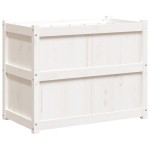 vidaXL Jardinieră de grădină, alb, 90x50x70 cm, lemn masiv de pin vidaXL Jardinieră de grădină, alb, 90x50x70 cm, lemn masiv de pin