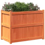 vidaXL Jardinieră de grădină, maro ceruit, 90x50x70 cm, lemn masiv pin vidaXL Jardinieră de grădină, maro ceruit, 90x50x70 cm, lemn masiv pin